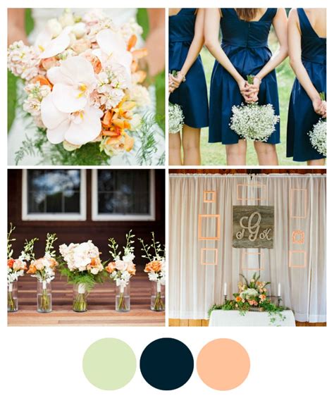 navy wedding colors peach.